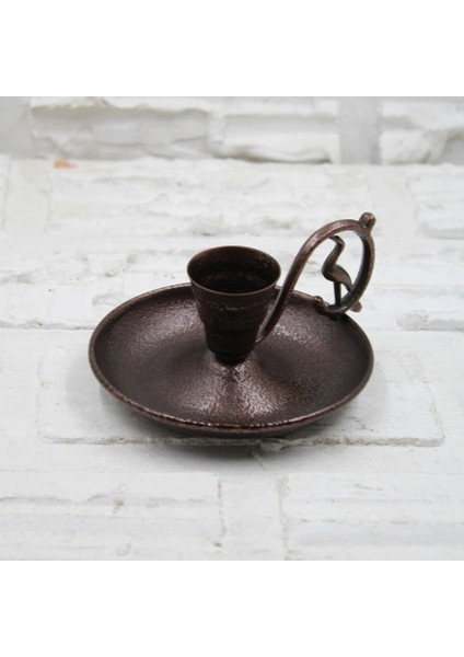 Kahve Rengi Rustik Metal Şamdan, Dekorasyonun Zarif Dokunuşu indirimleri