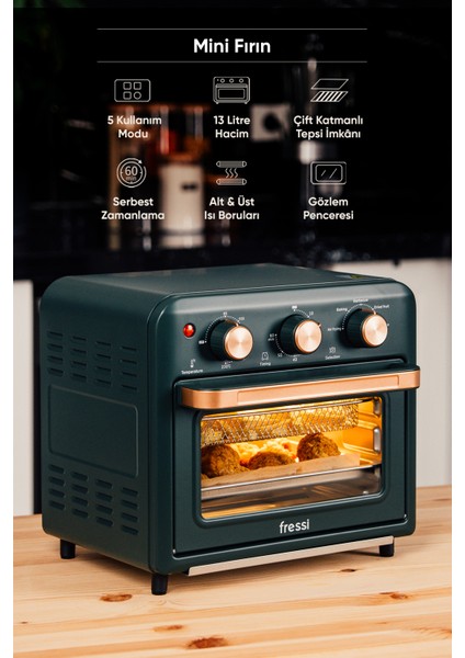FRSS-AF01 13 Litre Yeşil Airfryer Fırın fırsatları