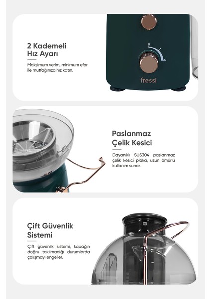 Katı Meyve Sıkacağı Hız Ayarlı 1,2l 800W FR-KM01 Essenza indirimleri