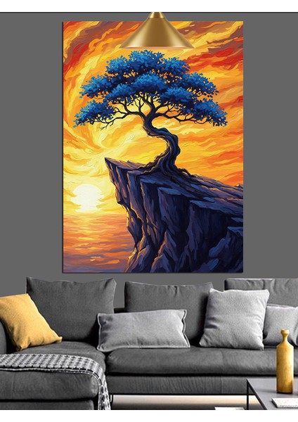 Gün Batımı Ağaç Dekoratif Kanvas - Mdf Ahşap Tablo fiyatları