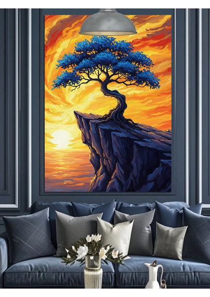 Gün Batımı Ağaç Dekoratif Kanvas - Mdf Ahşap Tablo modelleri