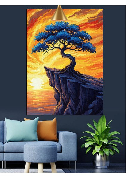 Gün Batımı Ağaç Dekoratif Kanvas - Mdf Ahşap Tablo indirimleri