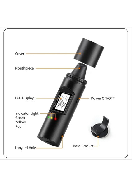 Dijital Alkol Test Cihazı Doğru Profesyonel Breathalyzer Alkol Test Araçları A (Yurt Dışından)