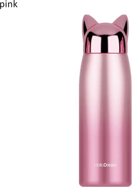 300/320ML Termos Şişesi Paslanmaz Çelik Vakum Şenlikleri Sevimli Kedi Kulak Termal Kupa Taşınabilir Kahve Çay Süt Kupa: 201-300ML/RENK: 300ML B (Yurt Dışından)