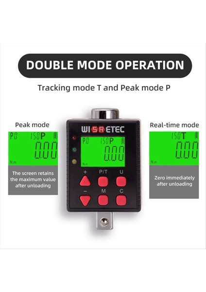 Wisretec Yüksek Hassasiyetli Dijital Tork Metre Tork Metre Adaptörü Bağlantı Çubuğu kg Kuvvet Ölçüm Tork Ölçer H (Yurt Dışından) indirimleri