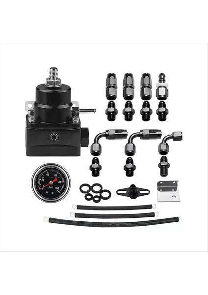 Ayarlanabilir Yakıt Basıncı Regülatör Kiti Yağı 0-100PSI Gauge -6AN Siyah (Yurt Dışından) fiyatları