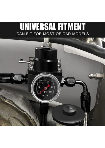 Ayarlanabilir Yakıt Basıncı Regülatör Kiti Yağı 0-100PSI Gauge -6AN Siyah (Yurt Dışından) indirimleri