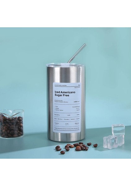 600ML Taşınabilir Buz Amerikan Kahve Kupa Su Şişesi Paslanmaz Çelik Kahve Kupası Termos Vakum Şişeler Kupası Sıcak ve Soğuk Cupcapacity: 600ML/RENK: Gri (Yurt Dışından)