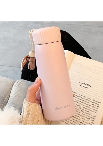 400ML/250ML Yaratıcı Termos Kupa Halatlı Sevimli Taşınabilir Paslanmaz Çelik Vakum Flask Kız Öğrenci Termal Su Şişesi Tumbler Kapasite: Gösteri/renk Olarak: 400ML Pembe (Yurt Dışından)