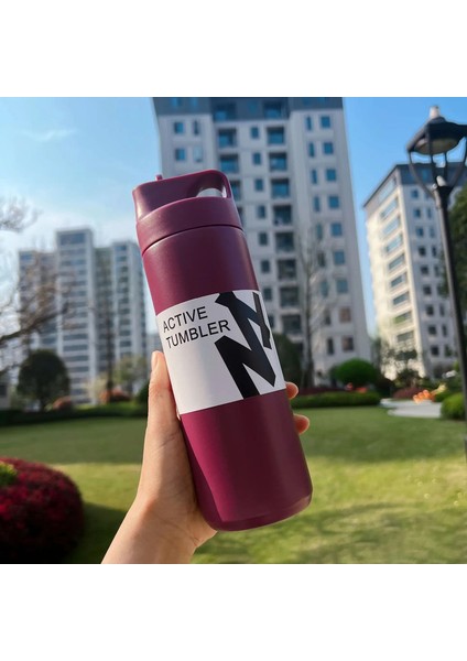 550ML Termos Şişe Taşınabilir Tumbler Vakum Şenlikleri Paslanmaz Çelik Yalıtımlı Kupa Açık Hava Dış Havalı Su Şişesi Seyahat Termal Kupa Kapasite: 550ML/RENK: Kırmızı (Yurt Dışından)