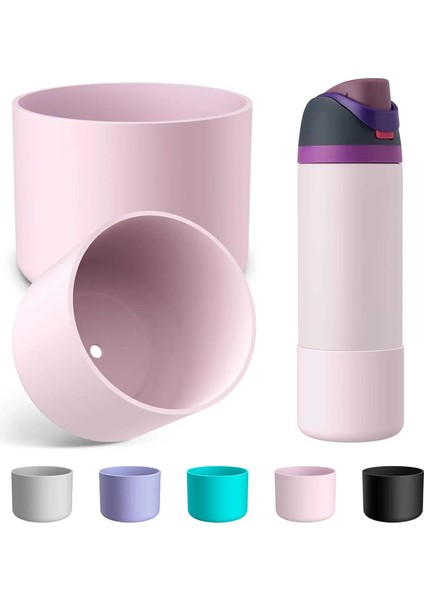 2pcs Silikon Su Şişesi Owala Için 24OZ 24OZ 32OZ 40 Oz, Kayma Önleyici Koruyucu Manşon Alt Tampon Koruyucusu Freesip Renk: Pembe 24OZ (Yurt Dışından)