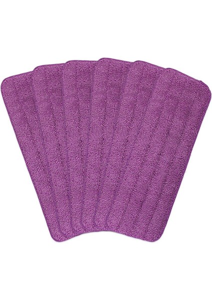 Düz Paspas Kafaları 6 Adet Mikrofiber Paspas Pedleri 42CM x 14CM Sprey Paspas Doldurma Yedek Pedler Paspas Kapakları - Makine Yıkanabilir (Mor) (Yurt Dışından)