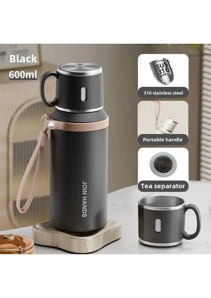 Yeni Güvenilir Basit 316 Paslanmaz Çelik Taşınabilir Termos Kupası Değerli Teasup Su Kupası Iş Kupa Cupcasity: 501-600ML/RENK: Pembe (Yurt Dışından)