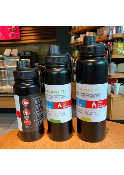 Büyük Kapasiteli Açık Hava Spor Şişesi Için 1000ML 304 Paslanmaz Çelik Termos Kupası Yaratılabilir Portatif Uzay Cupcapacity: 1000ML/RENK: Blackbwb (Yurt Dışından)