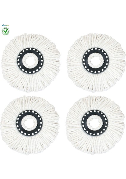 Döner Başlıklı Mikrofiber Mop Yedeği 4'lü Ekonomik Set