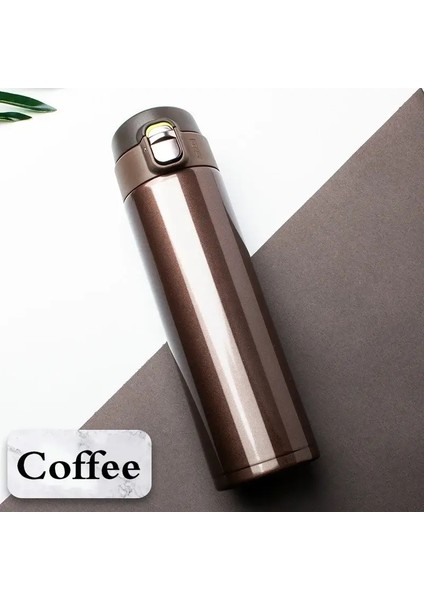 500ML Paslanmaz Çelik Sıçrayan Kapak Vakum Şişesi Termos Fincan Kahve Çay Sütü Termo Şişe Paslanmaz Çelik Kahve Kupa Termoscapity: 500ML/RENK: Rosered (Yurt Dışından)