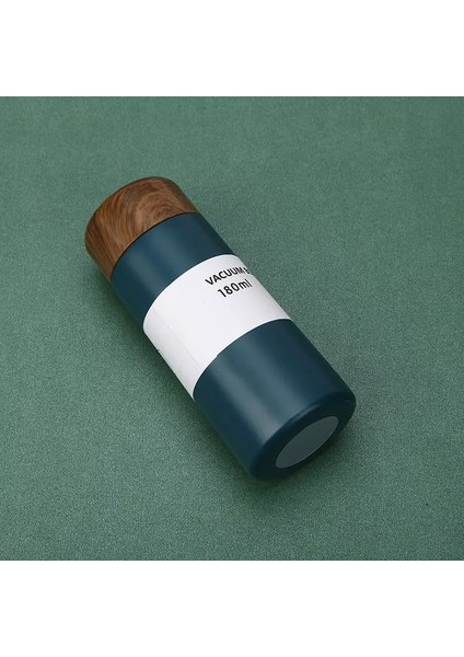 180ML Mermi Mini Sevimli Ahşap Tahıl Paslanmaz Çelik Termos Fincan Kahve Seyahat Kupası Küçük Taze Portatif Cep Açık Kahve Fincanı Kapasite: 180ML/RENK: Mavi (Yurt Dışından)