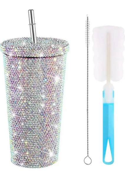 1 Set 500/700ML Köpüklü Termal Kupa Rhinestone Çukurlu Glitter Tumbler Set Paslanmaz Çelik Yalıtımlı Şişeler Vakum Kahve Mugcolor: Çok Renkli 750ML (Yurt Dışından)
