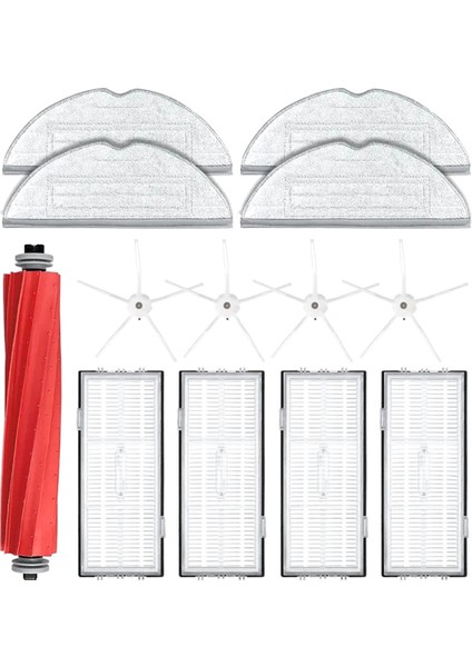 Roborock S7 Maxv Ultra / S7 Pro Ultra Aksesuar Yedek Yedek Parçalar Ana Yan Fırça Filtre Mop Toz Çantası, Beyaz (Yurt Dışından)