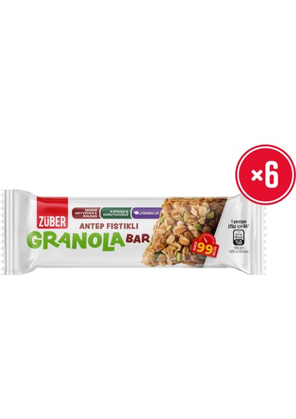 Granola Bar Antep Fıstıklı 25G x 6 Adet