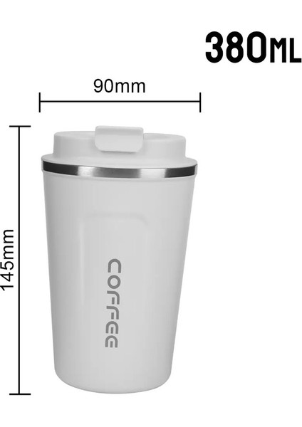 380/510ML Kahve Çay Su Kahve Araç Termos Kupa Sızdırması Için Kupa Kupa Termo Kupa Çift Paslanmaz Çelik Termo Kafes Kişikliği: 380ML/RENK: 380ML Siyah (Yurt Dışından)