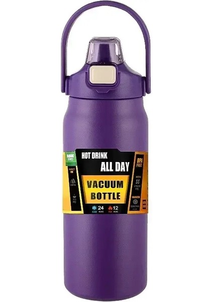 Yeni Termo Su Şişesi Dak Termozlar Paslanmaz Çelik Termo Şişe Taşınabilir Termos Büyük Kapasiteli Açık Vakum Şişeleri Kapasite: 800ML/RENK: B1 (Yurt Dışından)