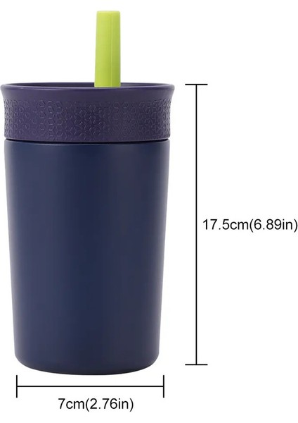 12OZ Kahve Fincanı Küçük Kapasiteli Paslanmaz Çelik Yalıtımlı Dak Saman Araba Dağı Dak Su Şişesi Termos Şişe Soğuk Hotcapacity: 12OZ/RENK: Koyu Mavi (Yurt Dışından)