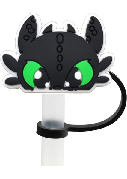 1-14PCS Yeni Lovely Dragon Serisi Saman Siper Kapakları Su Camı Şişesi Içme Toz Kapağı Saman Tipleri Kapak Kupa Aksesuarları 10MM Renk: 1pcs-06 (Yurt Dışından)