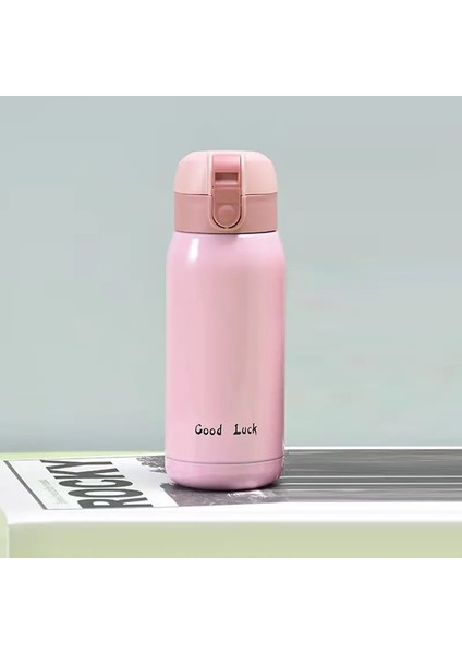 Yaratıcı Sevimli Termos Kupası 304 Paslanmaz Çelik Taşınabilir Yalıtılabilir Kupa Mini Çocuk Termos Şişesi Termos Kupası Renk: Pembe 350ML (Yurt Dışından)