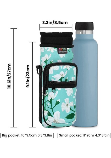 Nuovoware Su Şişesi Taşıyıcı Çanta 25OZ/32 Oz Şişe Teseç Tutucu Ayarlanabilir Omuz El Kayışı Spor Su Şişesi Aksesuarları Renk: Yeşil Lily (Yurt Dışından)
