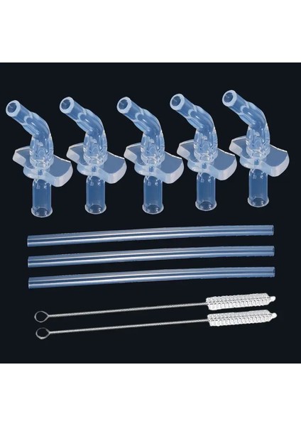 3 Yedek Silikon Pipetler 5 Sippy Spout Seti Çocuklar Için 2 Temizleme Fırçası Yetişkinler Termos Kupası Besleme Şişeleri Renk: No. 2 (Yurt Dışından)