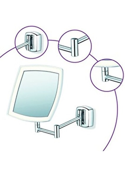 BS 89 Duvara Montajlı Işıklı Makyaj Aynası 36 LED ile Parlak Aydınlatma 16x16 cm fiyatları