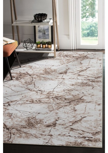 Silvia Makinada Yıkanabilir Dayanıklı Kaymaz Taban Antialerjik Halı Gri-Beyaz-Siyah modelleri