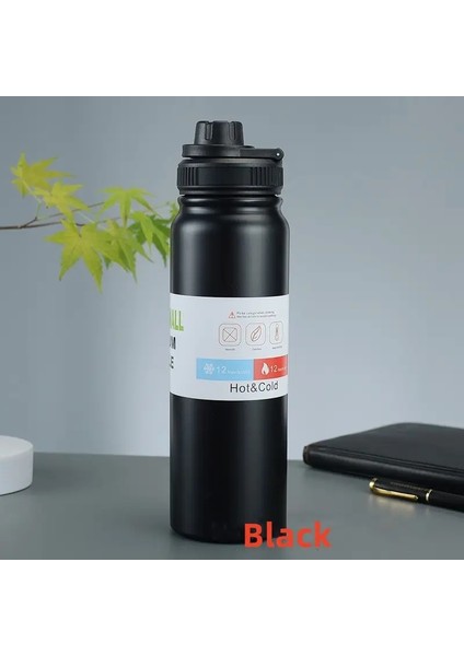 600ML/800ML Dış Termos Taşlanabilir Su Isıtıcısı Su Şişesi Çay Filtresi ile 304 Paslanmaz Çelik Termal Kupa Sızdıran Şişe Spor Kapasitesi: 800ML/RENK: Siyah (Yurt Dışından)