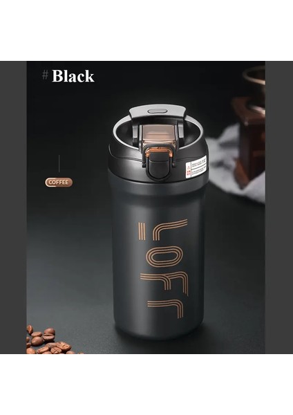 Kahve Termal Kupa Paslanmaz Çelik Termos Tumbler Cups Vakum Şişesi Termo Su Şişesi Çay Çay Kupa Termokup Ticari Işler Kapasitesi: 600ML/RENK: Siyah (Yurt Dışından)