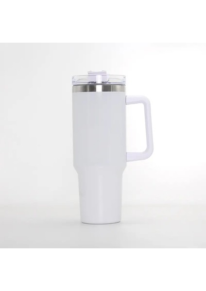 40 Oz Süblimasyon Boş Dak Paslanmaz Çelik Kahve Fincanı Elektrikli Su Şişesi Yalıtımlı Termos Şişesi Kapak Saman Handlecapacity: 1200ML/RENK: Süblimasyon Boş (Yurt Dışından)