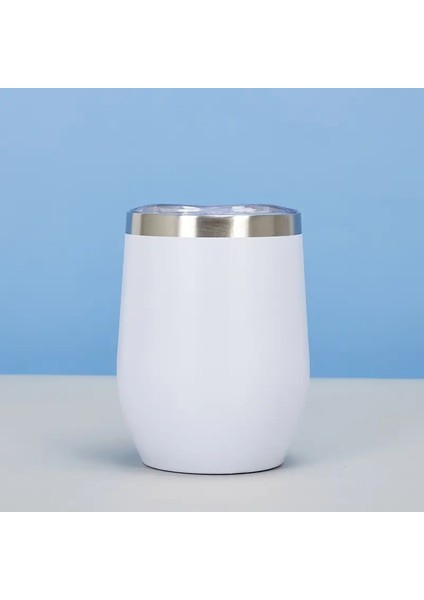 12 Oz Paslanmaz Çelik Çift Katmanlı Sprey Boyalı Yalıtılmış Dak Mini Yumurta Dağı Açık Araba Taşınabilir Kahve Fincanı Kapasite: Pensu 12OZ/RENK: Beyaz (Yurt Dışından)
