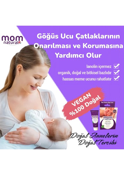 Natural Göğüs Ucu Kremi (Balm) 30 ml-Silikon Koruyucu Hediyeli-Emziren Anneler İçin fiyatları