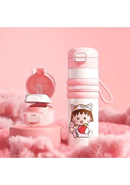 Disney Çocuk Çift Içecek Vakum Kupası 500ML Paslanmaz Çelik Saman Termos Kupası Taşınabilir Yalıtımlı Su Kupası Kapasite: 500ML/RENK: 15047 Kırış Köfteleri (Yurt Dışından)