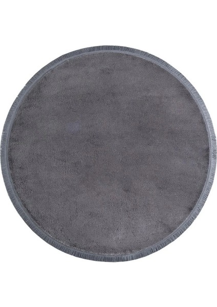 Yuvarlak Puffy Peluş Post , Ponpon Saçaklı Kaymaz Taban Halı 8 Renk