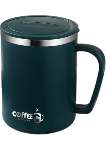 Worthbuy Çift Duvar Kahve Kupası Kupa Yalıtımlı Anti Haşlama Anti Su Kupası Taşınabilir 304 Paslanmaz Çelik Içme Kupası Kapasite: 401-500ML/RENK: Yeşil (Yurt Dışından)