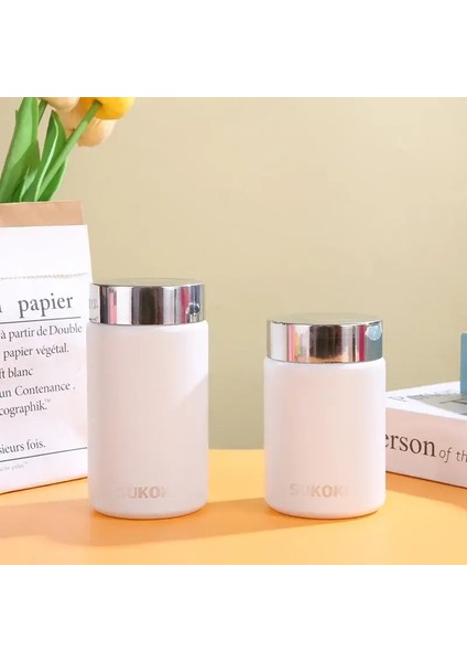 220ML/260ML Mini Paslanmaz Çelik 316 Termos Kupa Moda Taşınabilir Cep Vakum Şişesi Kahve Çayı Termal Su Şişesi Tumbler Kapasite: 220ML/RENK: Beyaz (Yurt Dışından)