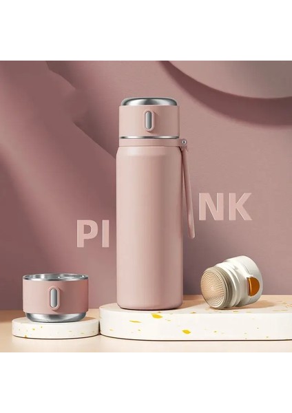 450/500ML Paslanmaz Çelik Sıçrayan Kapak Vakum Şişesi Termos Fincan Kahve Çay Sütü Termo Şişe Kapasite: 550ML/RENK: Pembe (Yurt Dışından)