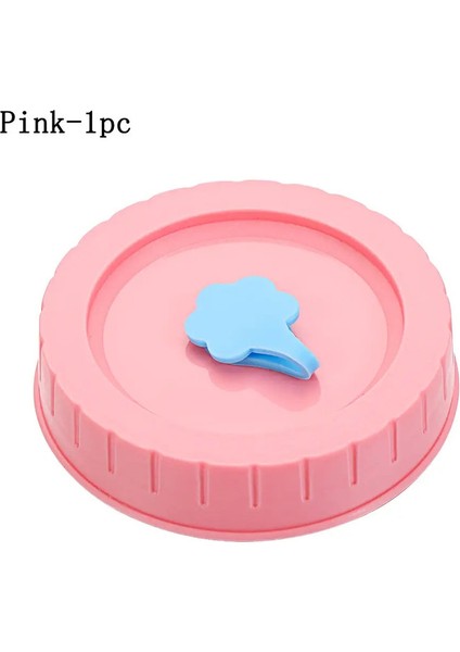 Saman Deliği ile Sevimli Mason Kavanoz Kapakları 70MM Çapı Geniş Ağız Ağız Sızdır Kötüye Karşı Kupa Kapak Evrensel Mason Kavanoz Malzemeleri: 1 Pcs-Pınk (Yurt Dışından)