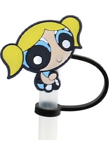 1pcs Power Girls Straw Kapak Kapağı Yeniden Kullanılabilir Içme Tozu Kapağı Glas Fincan Aksesuarları, Saman Toppers 10MM Silikon Saman Kapak Rengi: 1pcs-07 (Yurt Dışından)