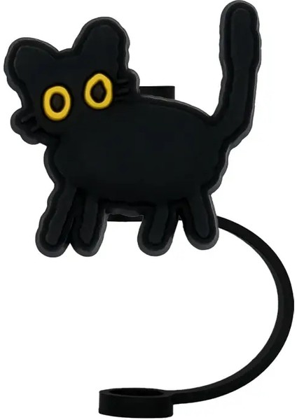 1/2/8pcs Saman Kapağı Tumbler Fincan Için Sevimli Kara Kedi Aksesuarları, Silikon Saman Topper Içme Ucu, 8mm Toz Geçirmez Saman Kapağı Renk: 1791-35 (Yurt Dışından)