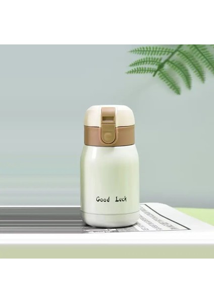 Yaratıcı Sevimli Termos Kupası 304 Paslanmaz Çelik Taşınabilir Yalıtılabilir Kupa Mini Çocuk Termos Şişesi Termos Cupcolor: Beige 200ML (Yurt Dışından)