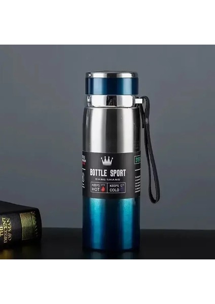 Termos 1l Termal Su Şişesi Soğuk ve Sıcak Su Şişesi Su Çayı Kahve Vakum Şişeleri Paslanmaz Çelik Termos Şişe Kapasite: 1000ML/RENK: Bule (Yurt Dışından)