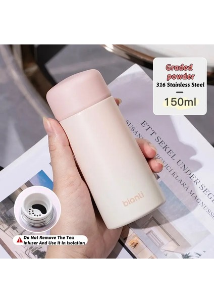 150ML Süper Mini 304 Paslanmaz Çelik Termal Yalıtım Seyahat Tumbler Vakum Yalıtımlı Taşınabilir Kupa Termos Kupa Sızdırmaz Kupa Kapasite: 150ML/RENK: Kademeli Toz (Yurt Dışından)