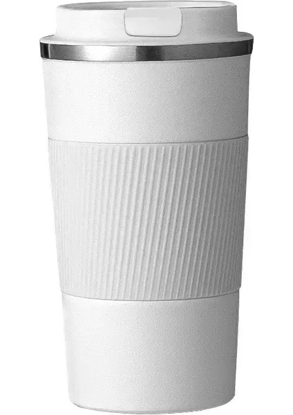 380ML/510ML Çelik Kahve Kupa Araç Vakum Şişesi Termal Kupa Sıcak/soğuk Içecekler Için Yeniden Kullanılabilir Kahve Kupası Seyahat Yalıtımlı Kupa Kapasitesi: 380ML/RENK: Beyaz (Yurt Dışından)